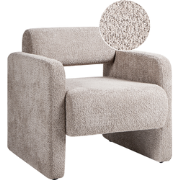 HALLSBERG - Fauteuil - Taupe - Bouclé