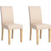 BROADWAY - Eetkamerstoel set van 2 - Beige - Kunstleer