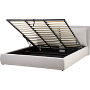 BAJONNA - Bed met opbergruimte - Lichtgrijs - 180 x 200 cm - Polyester