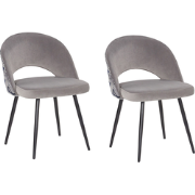 VIVIAN - Eetkamerstoel - Lichtgrijs - Fluweel