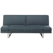 YORK  - Slaapbank 2-zits - Donkerblauw - Polyester