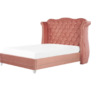 AYETTE  - Tweepersoonsbed - Roze - 160 x 200 cm - Fluweel