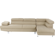 NORREA - Hoekbank - Lichtbeige - Linkerzijde - 260 cm - Polyester