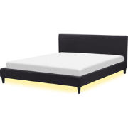 FITOU  - Tweepersoonsbed LED - Zwart - 180 x 200 cm - Polyester
