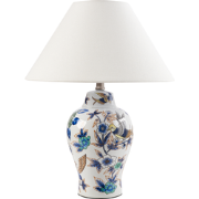 MORACA - Tafellamp - Wit/Blauw - Porselein/Linnen