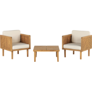 BARATTI  - Tuinstoel set van 2 met salontafel - Bruin/Wit - Acaciahout