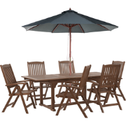 AMANTEA - Tuinset voor 6 - Donkere houtkleur/Grijs - Acaciahout