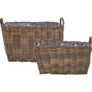 ORMOS - Plantenbak set van 3 - Bruin - PE rotan