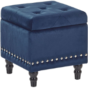 LORETTO - Poef - Donkerblauw - Fluweel