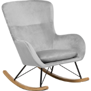 ELLAN - Schommelstoel - Lichtgrijs - Fluweel