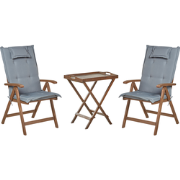 AMANTEA - Bistroset - Donkerhout/Grijs - Acaciahout