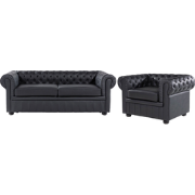 CHESTERFIELD - Chesterfield bank - Zwart - Leer