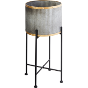 FEUILLE - Verhoogde bloempot - Grijs - 26 x 26 x 52 cm - IJzer