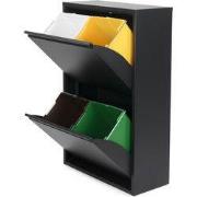 Spinder Design afvalscheider Gigi 4 - Zwart - 4 x 18,5 L