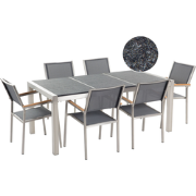 GROSSETO  - Tuinset voor 6 Stoelen - Grafietgrijs - Graniet