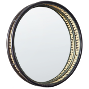 DAKSA - Wandspiegel - Zwart - Rotan