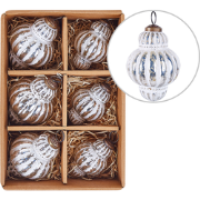 CREMEUX - Kerstballen set van 6 - Zilver - Glas