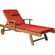 JAVA PREMIUM - Tuinligstoel - Lichtbruin/Rood - Acaciahout