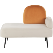 ARCEY - Chaise longue - Gebroken wit - Fluweel