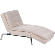 LOIRET - Chaise longue - Beige - Symmetrisch - Fluweel