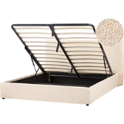 LAVAUR - Bed met opbergruimte - Beige - 160 x 200 cm - Bouclé