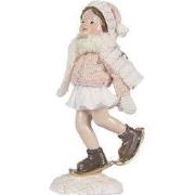 Clayre & Eef Decoratie Beeld Kind Roze Kunststof