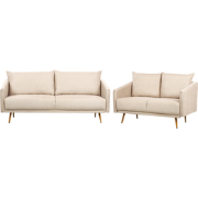 MAURA - Woonkamerset - Beige - Fluweel