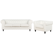 CHESTERFIELD - Woonkamerset - Gebroken wit - Polyester