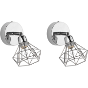 ERMA - Wandlamp set van 2 - Zilver  - Metaal