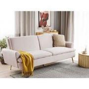 VETTRE  - Slaapbank 3-zits - Lichtbeige - Fluweel