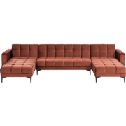 ALNES - Hoekbank u-vorm - Lichtrood - Polyester