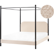 DANNEMOIS - Tweepersoonsbed - Beige - 160x200 cm - Bouclé
