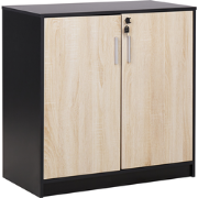 ZEHNA - Sideboard 2 deuren - Lichthout/Zwart - Vezelplaat