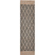TELLIKAYA - Loper vloerkleed - Grijs - 80 x 300 cm - Jute