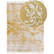 BOYALI  - Vintage vloerkleed - Mosterdgeel - 160 x 230 cm - Viscose