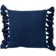 RUBY - Kussenhoes 45x45 cm - 100% katoen - met flosjes - Insignia Blue...