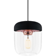 Acorn hanglamp zwart met copper - met koordset zwart - Ø 14 cm