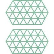 Krumble Siliconen pannenonderzetter Hexagon lang - Groen - Set van 2