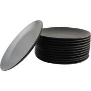 OTIX Bordenset - Dinerbord - Borden - Plat - Set van 12 - Mat zwart - ...