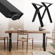 2 tafelpoten B50xH72 cm tafellopers X-vormig staal met poedercoating z...