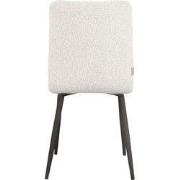 LABEL51 Eetkamerstoel Sam - Wit - Boucle - Black Frame
