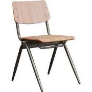 LABEL51 Eetkamerstoel Solid - Walnoot - Hout - Goud Metalen Frame