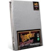 Superieur Hoeslaken - 140x200 cm - Grijs - 100% katoen