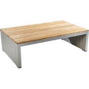 Bango coffee table 140x85 cm aluminium salix/teak