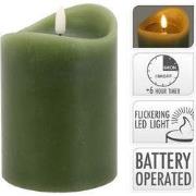 Led Candle 90X125 mm Oliv Green