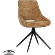 LABEL51 Eetkamerstoel Marlow - Mustard - Elite - Zwart Metalen Frame