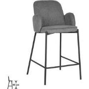 D-MAXX Barkruk Jari - Donkergrijs - Ribcord - Zithoogte 65