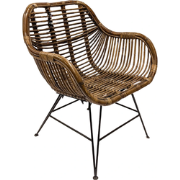 Rattan Iron Legs Dining Tuinstoel Van der Leeden