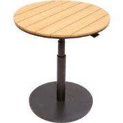 Padroni verstelbare bijzettafel midnight grey teak dia. 59 cm