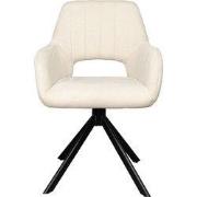 Eetkamerstoel Beige Draaibaar - Zithoogte 47cm - Stoel Nola - Set van ...